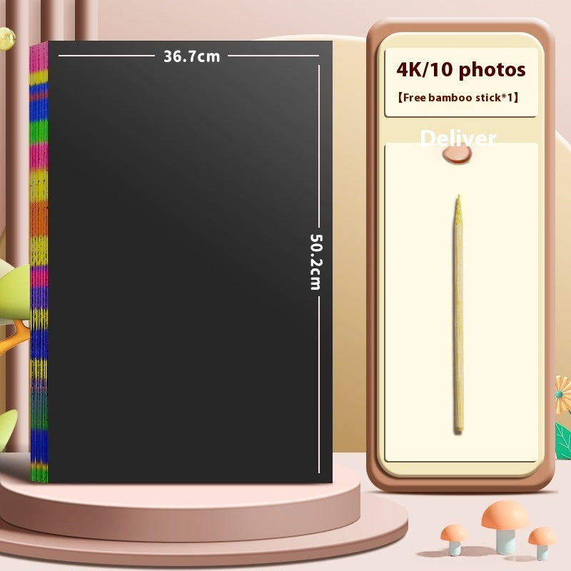 Scratch Art Paper for Kids - Rainbow Scratch Off Coloring Books (Ages 3-8)