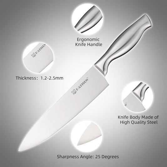 15 Piece Kitchen Knife Set with Block - Stainless Steel Chef Knives & Shears
