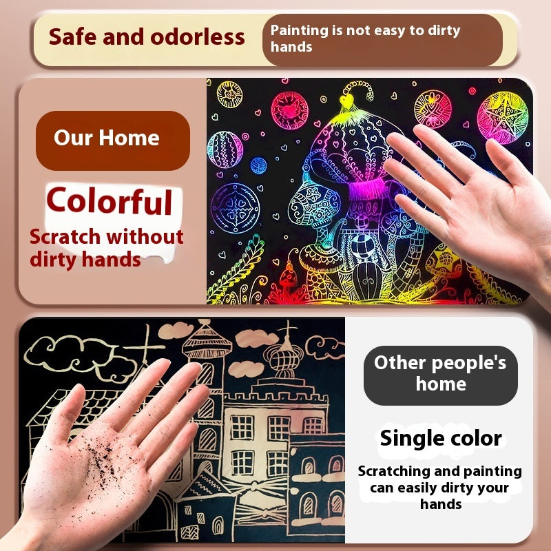 Scratch Art Paper for Kids - Rainbow Scratch Off Coloring Books (Ages 3-8)