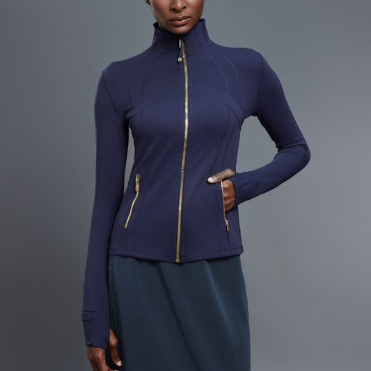 Navy Blue Golden Zipper