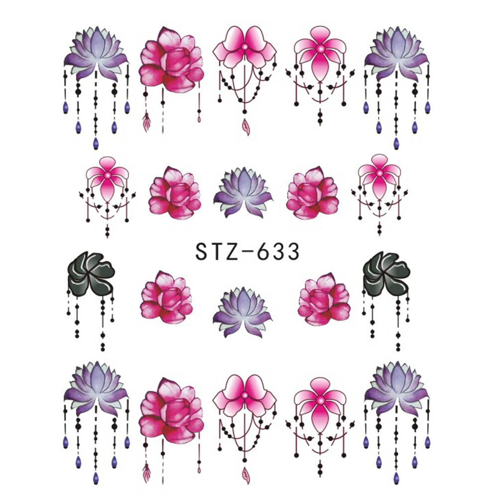 Butterfly Flower Nail Stickers – Water Transfer Decals for Nail Art