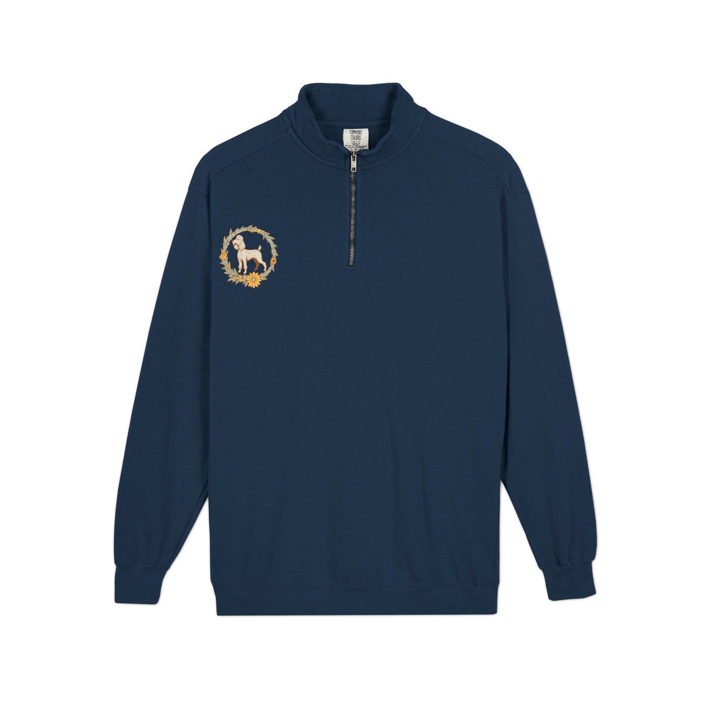 Groomer Dog Quarter-Zip Sweatshirt — Floral Veterinary Pet Grooming Pullover