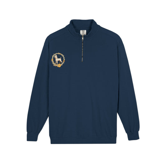 Groomer Dog Quarter-Zip Sweatshirt — Floral Veterinary Pet Grooming Pullover