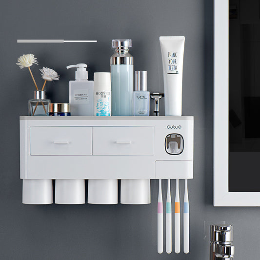 Magnetic Toothbrush Holder for Bathroom – Self-Adhesive Wall Mount Rack, No-Drill Storage