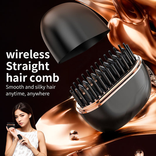 Cordless Mini Hair Straightener Comb – Portable & Rechargeable