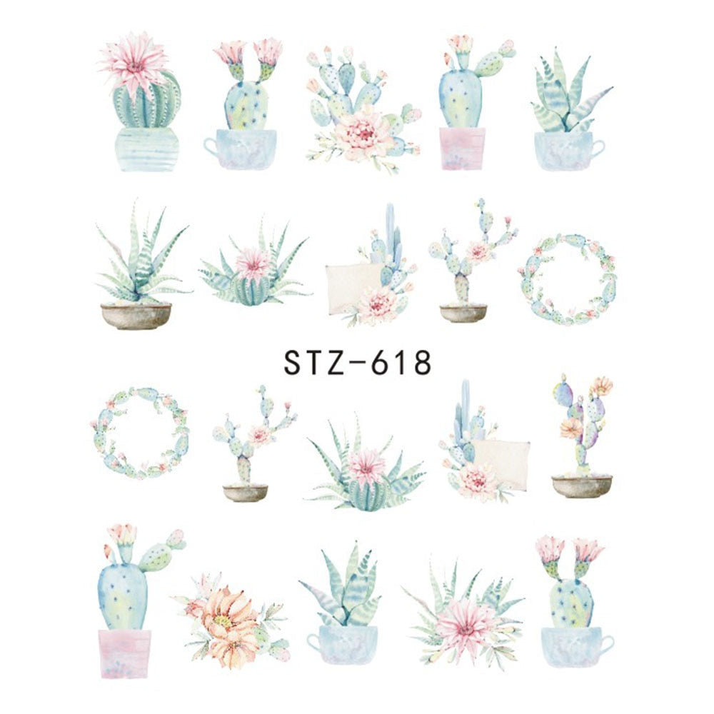 Butterfly Flower Nail Stickers – Water Transfer Decals for Nail Art