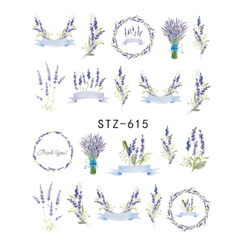 Butterfly Flower Nail Stickers – Water Transfer Decals for Nail Art