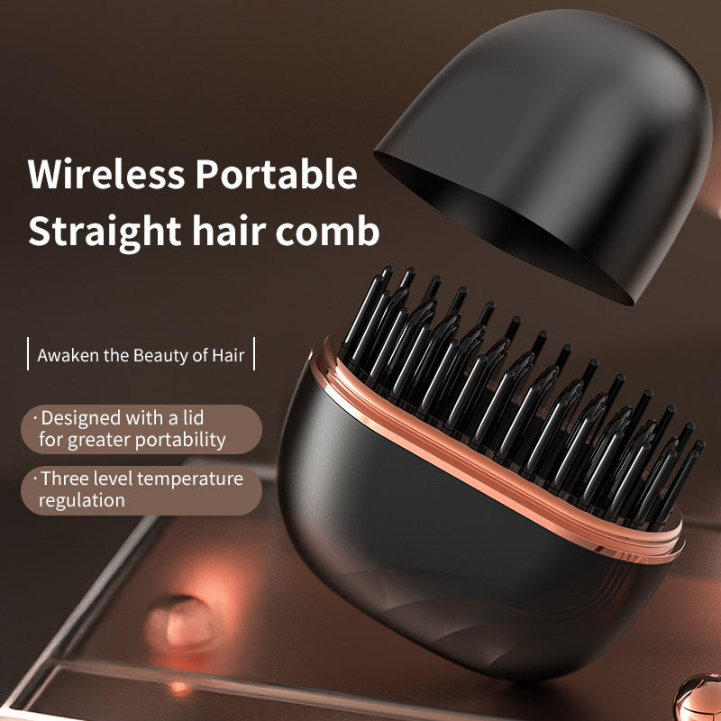 Cordless Mini Hair Straightener Comb – Portable & Rechargeable
