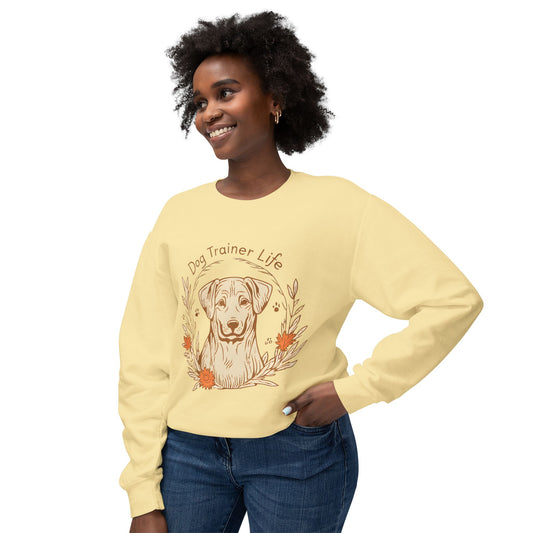 Dog Trainer Life Crewneck Sweatshirt — Golden Retriever Floral Design