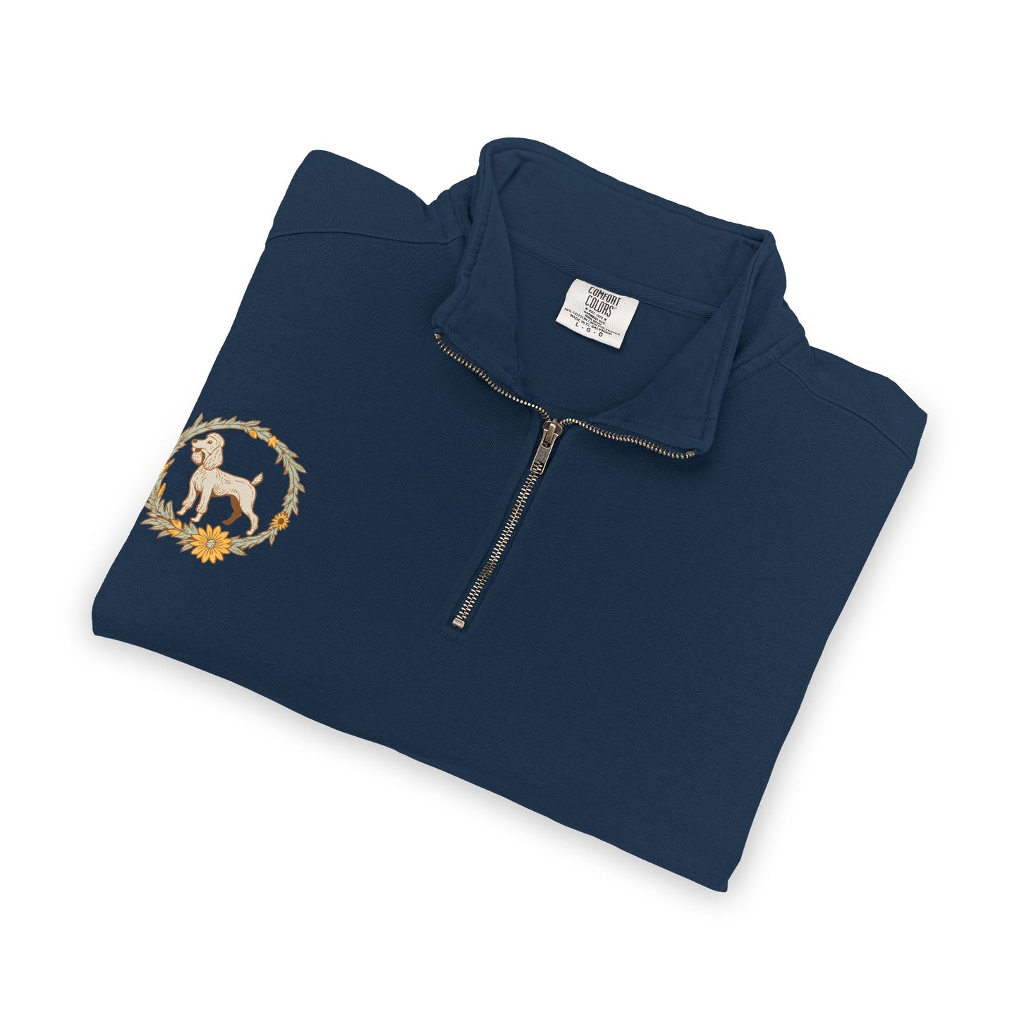 Groomer Dog Quarter-Zip Sweatshirt — Floral Veterinary Pet Grooming Pullover