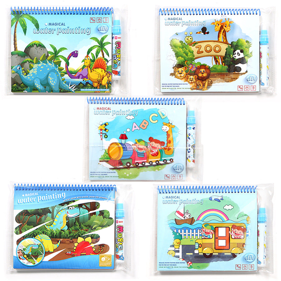 Reusable Water Painting Books for Kids - Educational Coloring Activity Set with Animals, Numbers & English