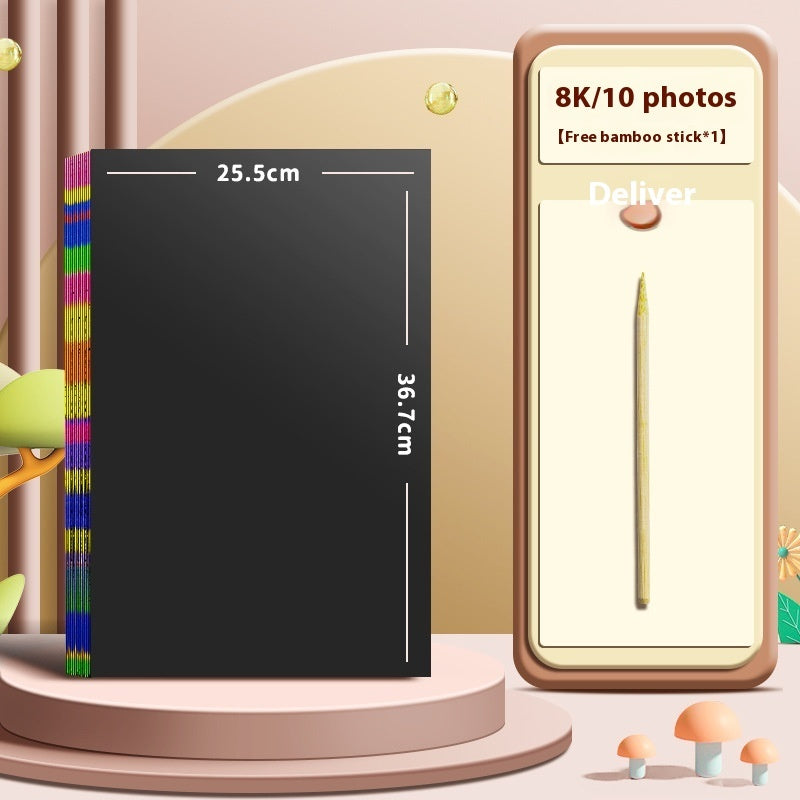 Scratch Art Paper for Kids - Rainbow Scratch Off Coloring Books (Ages 3-8)