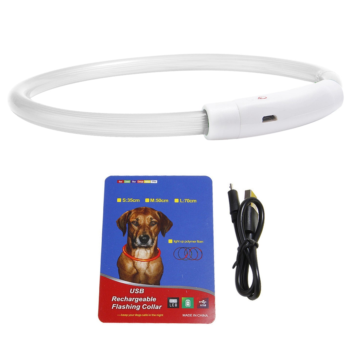 LED Dog Collar – USB Rechargeable, Adjustable Glow Collar for Night Walks