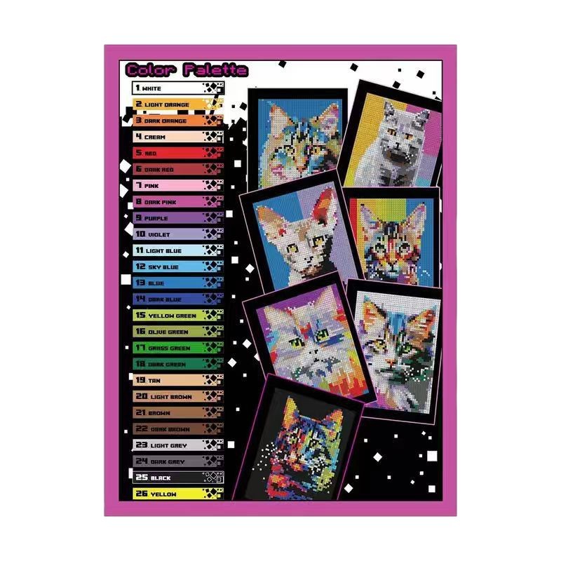 Pixel Art Coloring Books - Adult Stress Relief & Mindfulness Activity Set