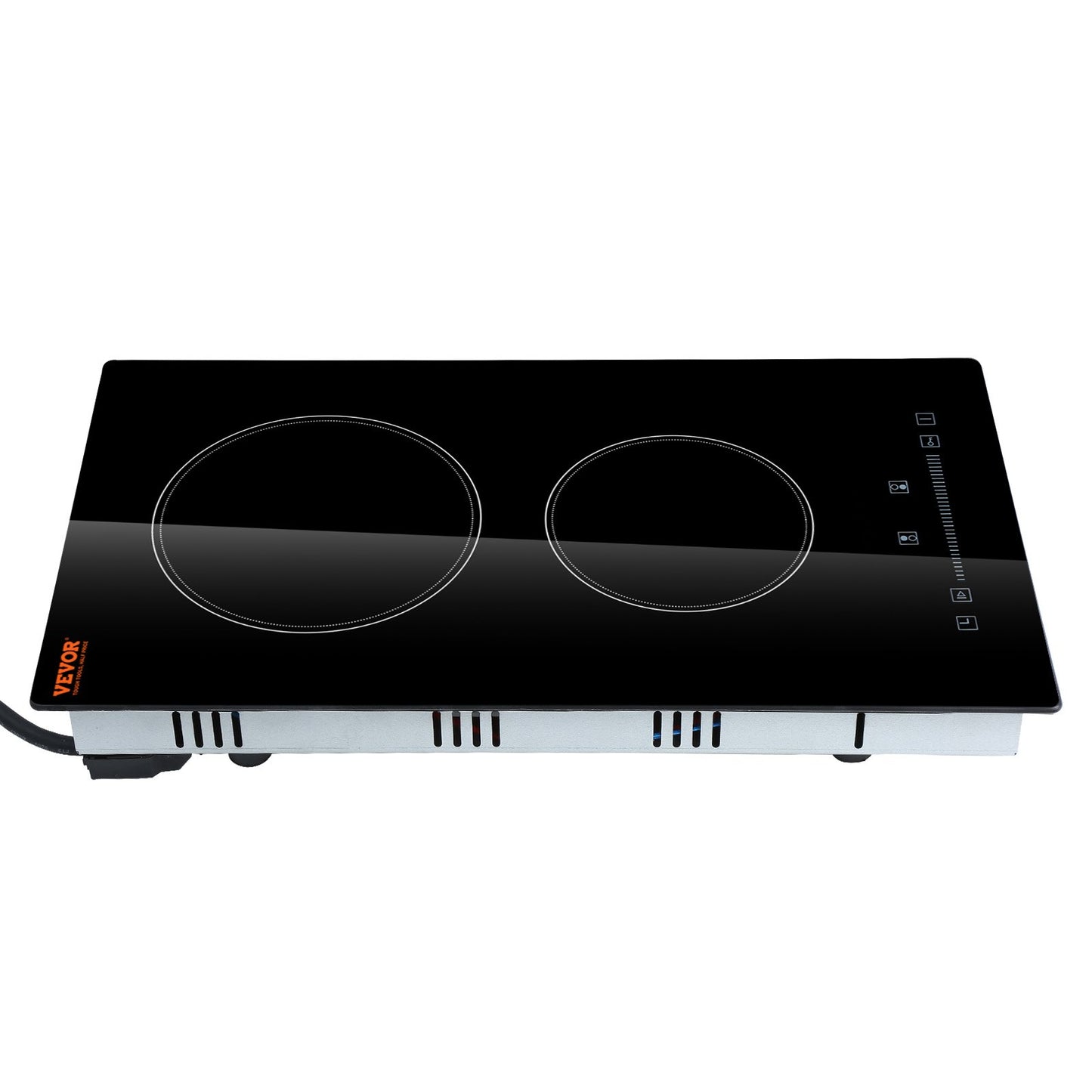 Built-In Electric Cooktop 2 Burner - 20" Glass Radiant Stovetop with Sensor Touch Control & Timer