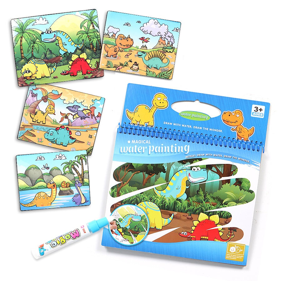 Reusable Water Painting Books for Kids - Educational Coloring Activity Set with Animals, Numbers & English
